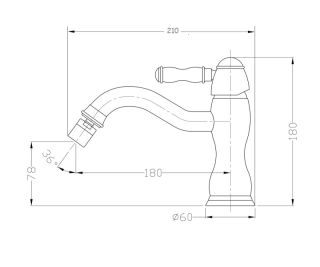 Смеситель для биде Bronze de Luxe TIFFANY 1902CR, хром